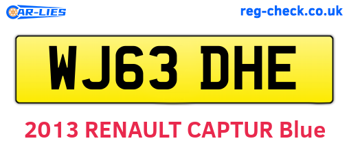 WJ63DHE are the vehicle registration plates.