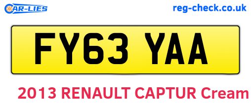 FY63YAA are the vehicle registration plates.