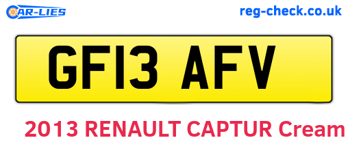 GF13AFV are the vehicle registration plates.