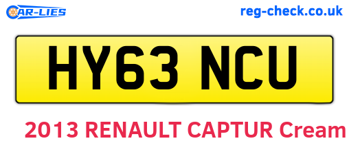 HY63NCU are the vehicle registration plates.