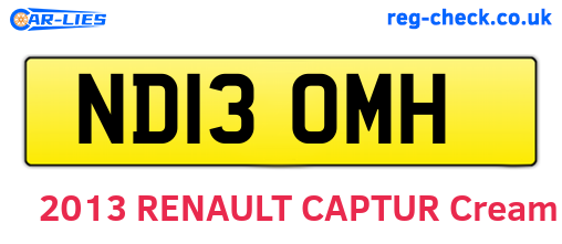 ND13OMH are the vehicle registration plates.