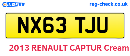 NX63TJU are the vehicle registration plates.