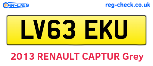 LV63EKU are the vehicle registration plates.
