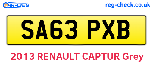 SA63PXB are the vehicle registration plates.
