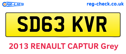 SD63KVR are the vehicle registration plates.
