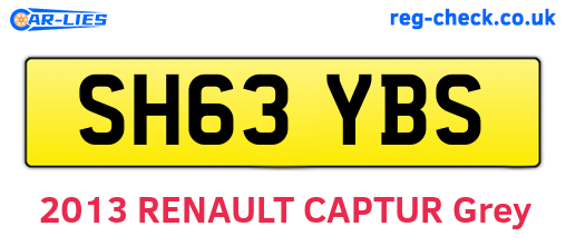 SH63YBS are the vehicle registration plates.