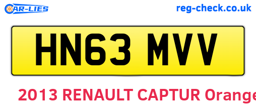 HN63MVV are the vehicle registration plates.