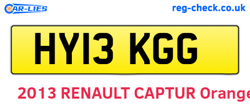 HY13KGG are the vehicle registration plates.