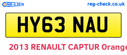 HY63NAU are the vehicle registration plates.