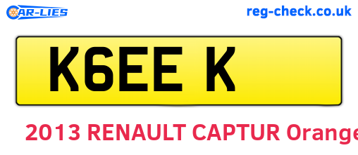 K6EEK are the vehicle registration plates.