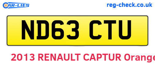 ND63CTU are the vehicle registration plates.