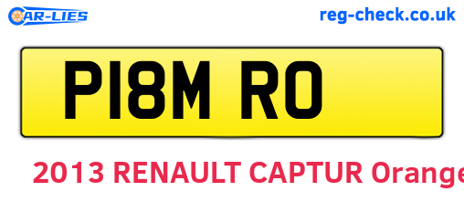 P18MRO are the vehicle registration plates.