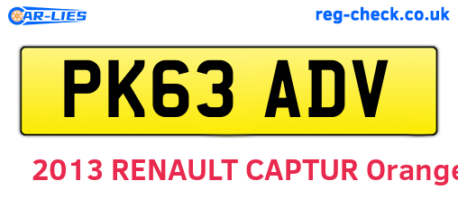 PK63ADV are the vehicle registration plates.