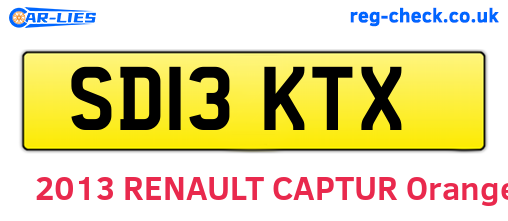 SD13KTX are the vehicle registration plates.