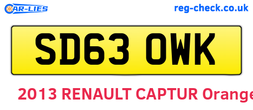 SD63OWK are the vehicle registration plates.