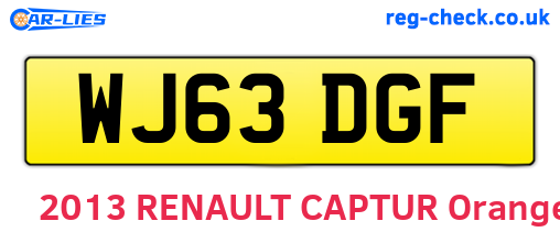 WJ63DGF are the vehicle registration plates.