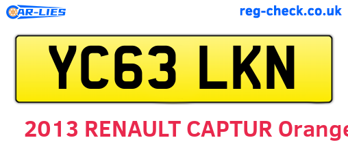 YC63LKN are the vehicle registration plates.