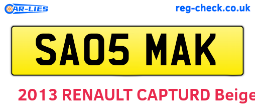 SA05MAK are the vehicle registration plates.