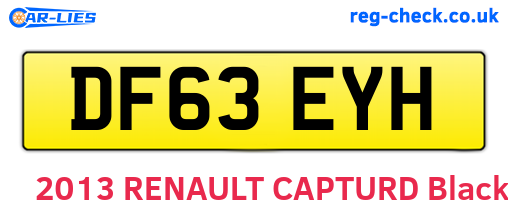 DF63EYH are the vehicle registration plates.
