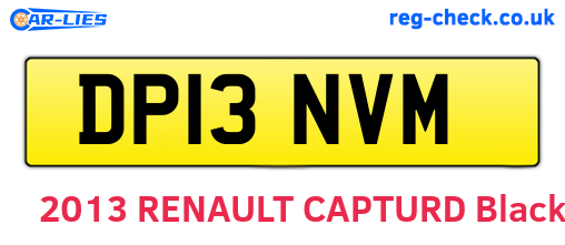 DP13NVM are the vehicle registration plates.