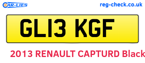 GL13KGF are the vehicle registration plates.