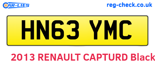 HN63YMC are the vehicle registration plates.
