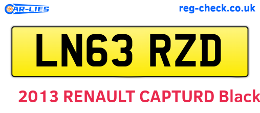 LN63RZD are the vehicle registration plates.