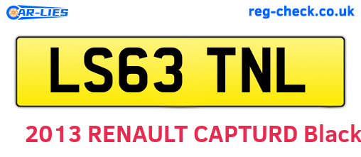 LS63TNL are the vehicle registration plates.