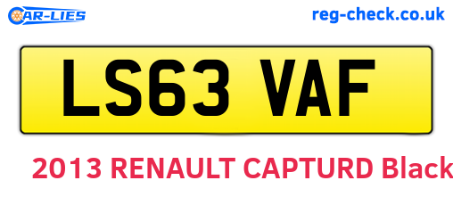 LS63VAF are the vehicle registration plates.