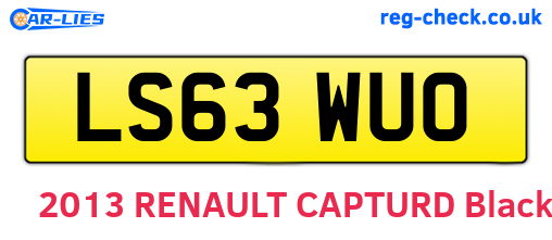 LS63WUO are the vehicle registration plates.