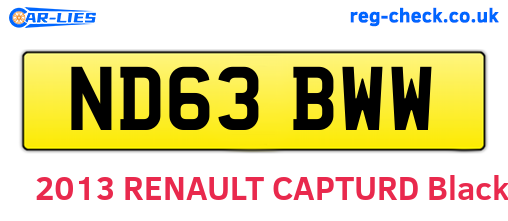 ND63BWW are the vehicle registration plates.
