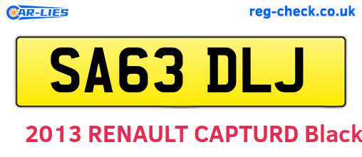 SA63DLJ are the vehicle registration plates.