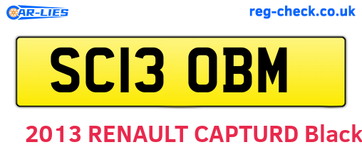SC13OBM are the vehicle registration plates.