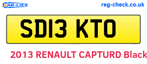 SD13KTO are the vehicle registration plates.