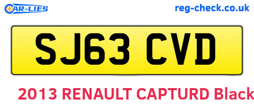 SJ63CVD are the vehicle registration plates.