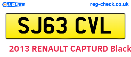 SJ63CVL are the vehicle registration plates.
