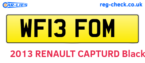 WF13FOM are the vehicle registration plates.