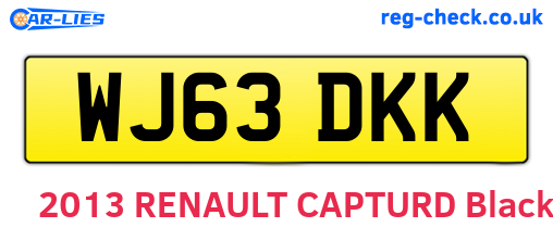 WJ63DKK are the vehicle registration plates.