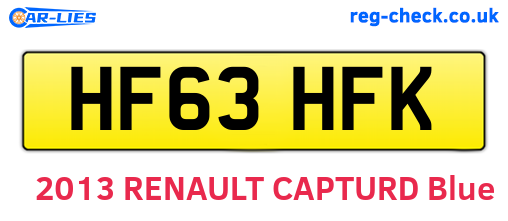 HF63HFK are the vehicle registration plates.