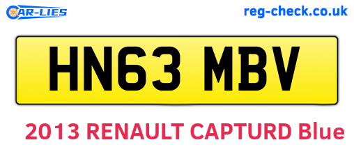 HN63MBV are the vehicle registration plates.