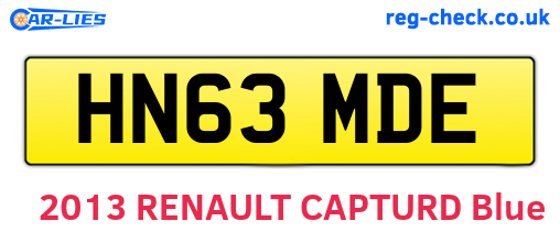 HN63MDE are the vehicle registration plates.