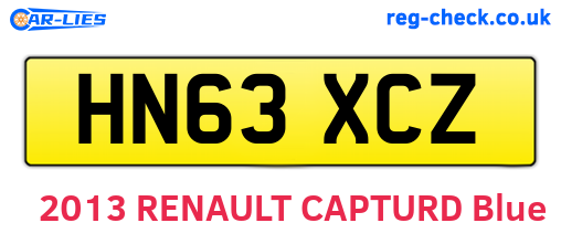 HN63XCZ are the vehicle registration plates.