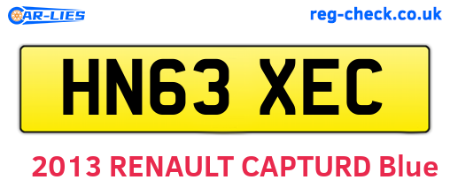 HN63XEC are the vehicle registration plates.