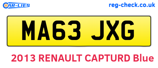 MA63JXG are the vehicle registration plates.