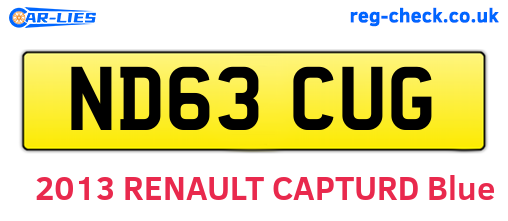 ND63CUG are the vehicle registration plates.