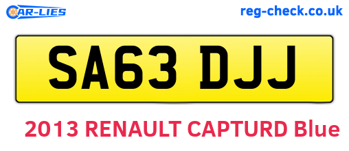 SA63DJJ are the vehicle registration plates.