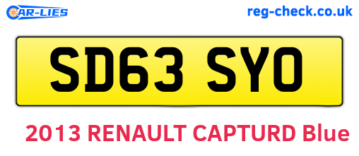 SD63SYO are the vehicle registration plates.