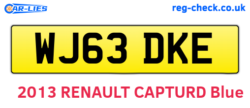 WJ63DKE are the vehicle registration plates.