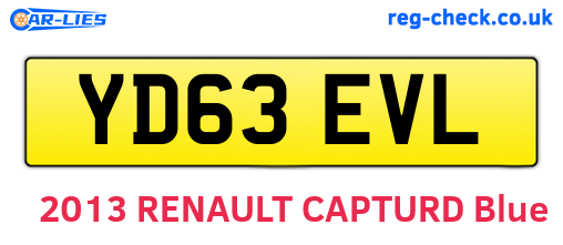 YD63EVL are the vehicle registration plates.