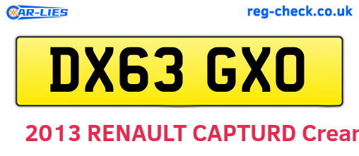 DX63GXO are the vehicle registration plates.